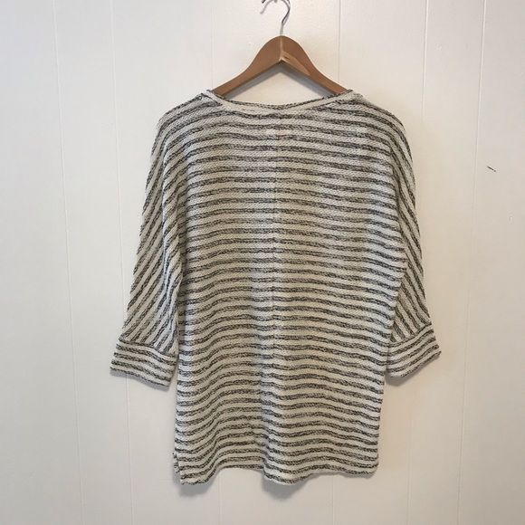 Lou & Grey cotton poly striped knit sweater M - Picture 3 of 4